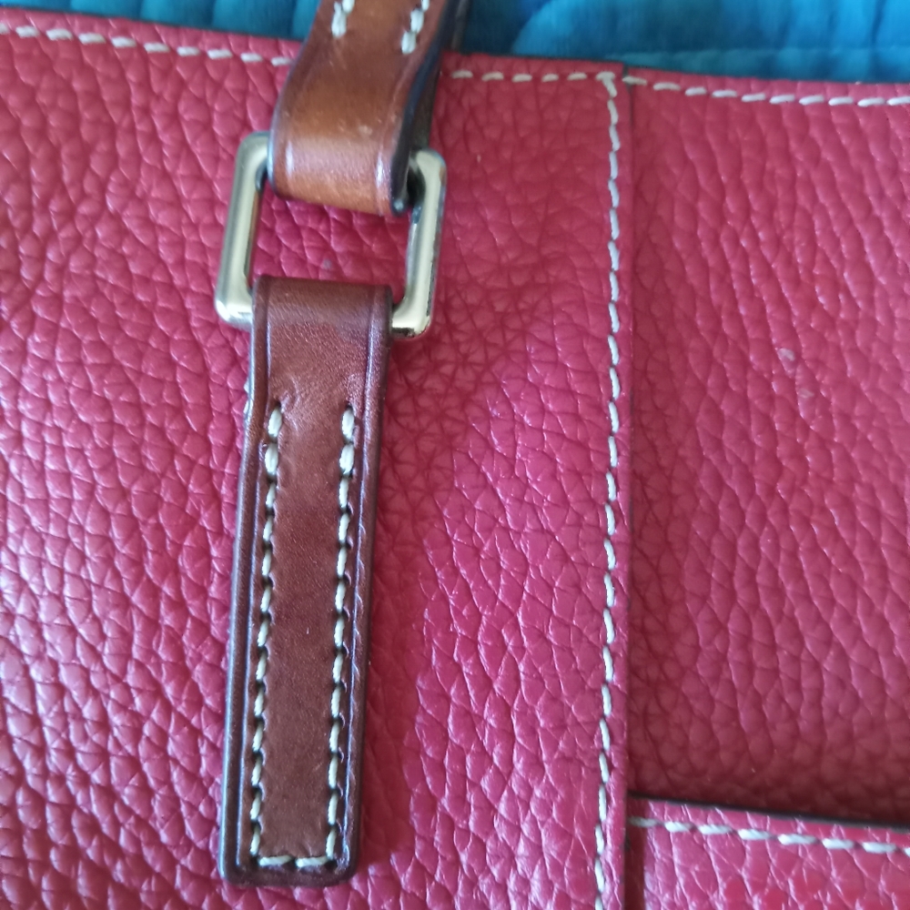 Dooney & Bourke | Lexington Red Pebble Grain Leather Tote Purse Handbag - Picture 8 of 16
